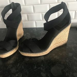Tory Burch black wedges sz 10